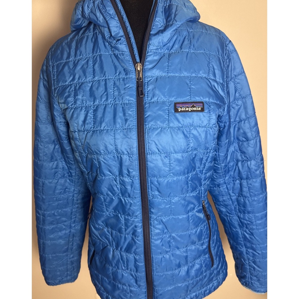 Patagonia Women's Nano Puff Hoody Jacket STY84227 Blue Size XS Puffer Hooded